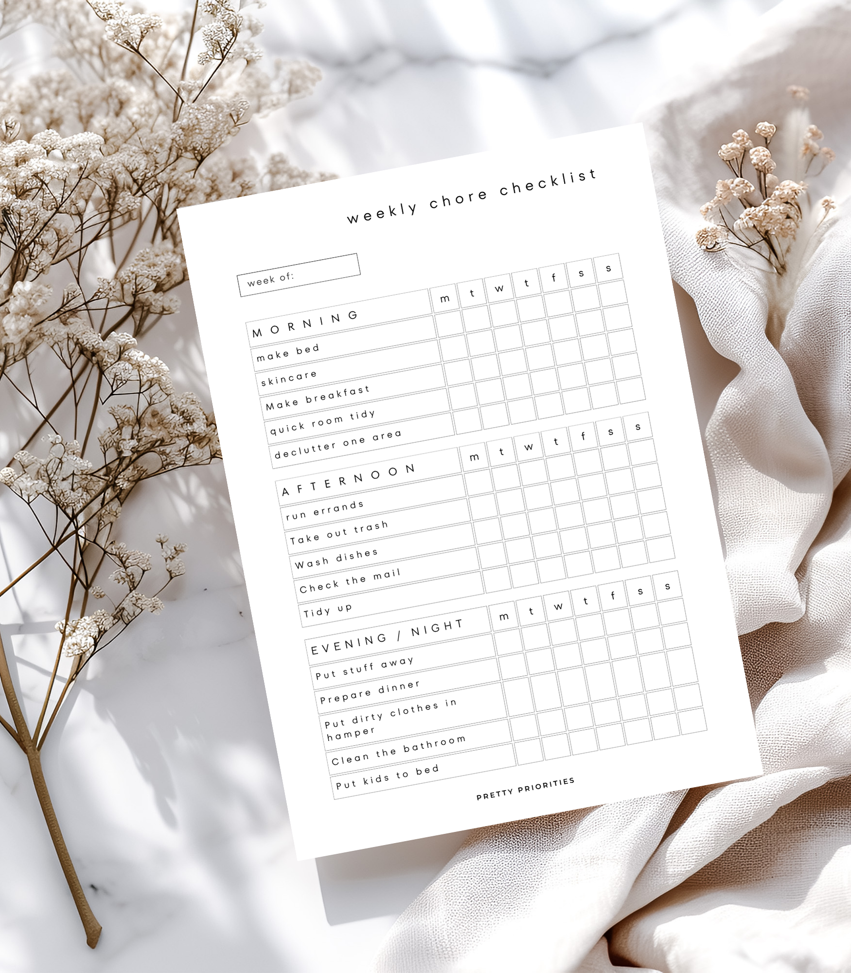 Week Chore Checklist
