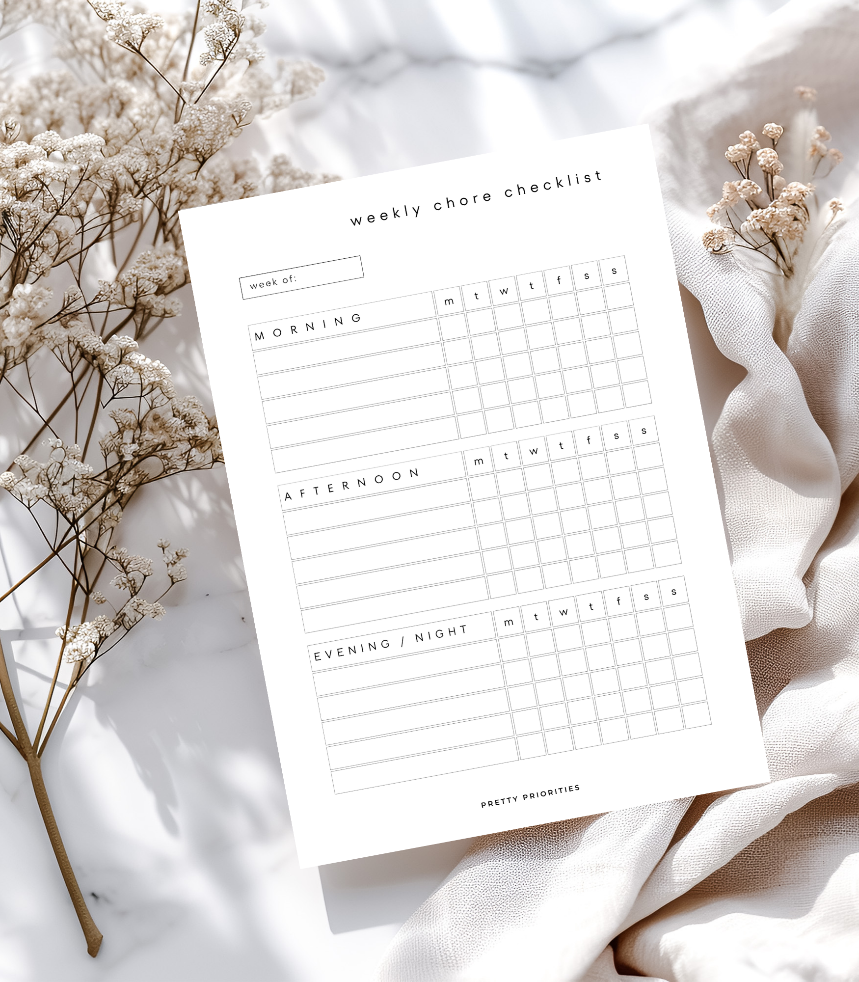 Week Chore Checklist