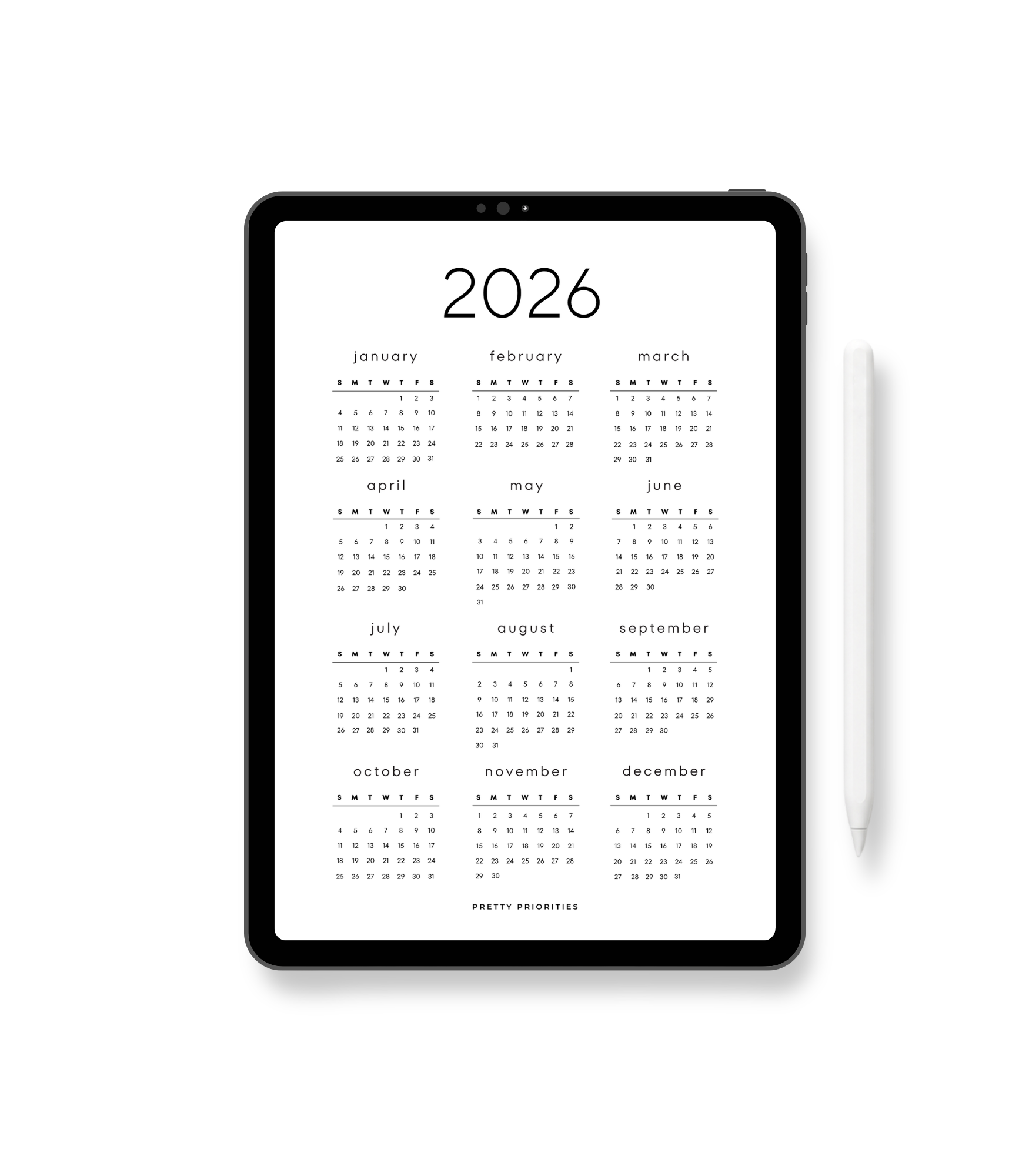 2026 Calendar PDF
