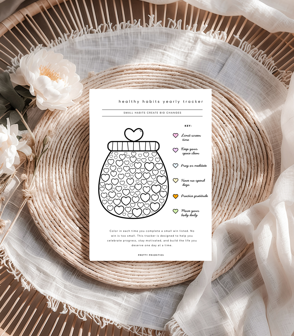healthy Habits Yearly Tracker